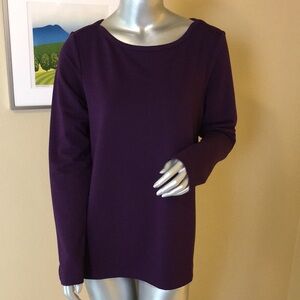 BANANA REPUBLIC | French Terry Boat Neck Long Sleeve Top